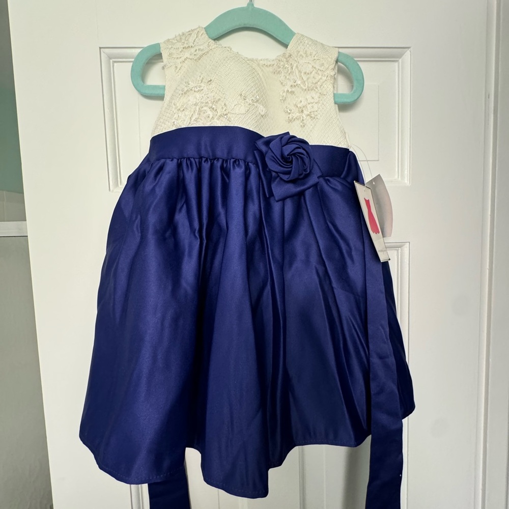NWT white & purple 18mo dress